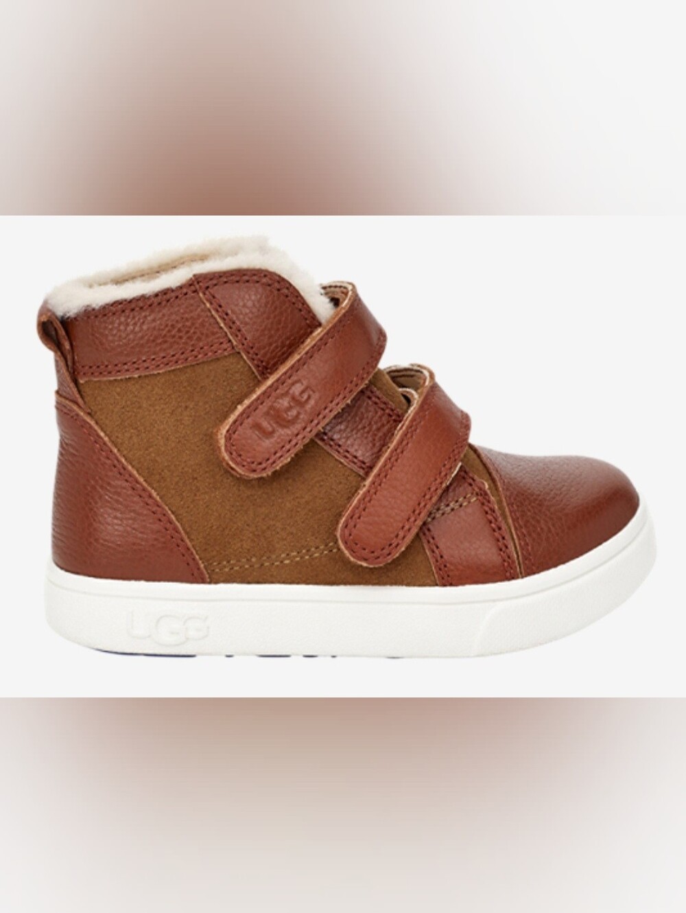 UGG Kids' Brown Suede & Leather High-Top Sneakers
